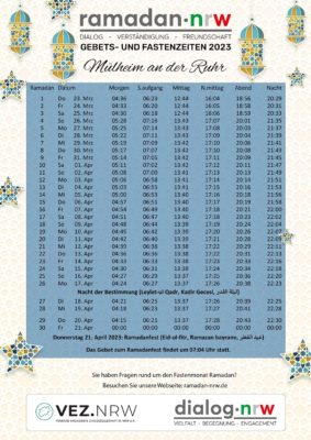 Mülheim an der ruhr - 2023-imsakiye-ramadankalender